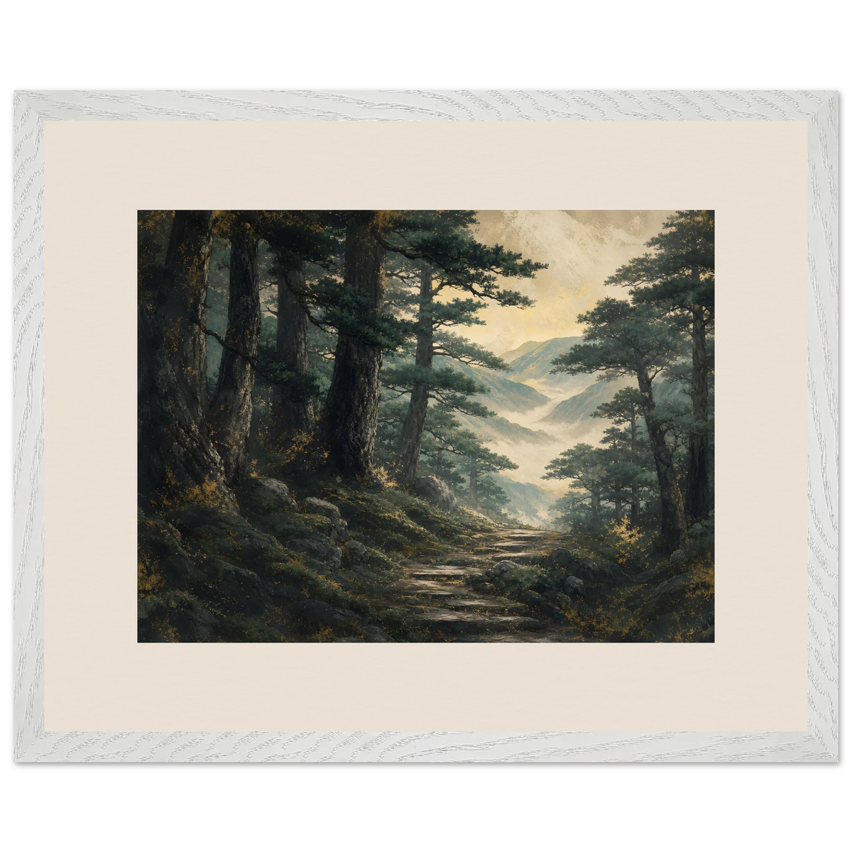 Cypress Passage: japanese art and japandi. Museum-quality framed fine art print.