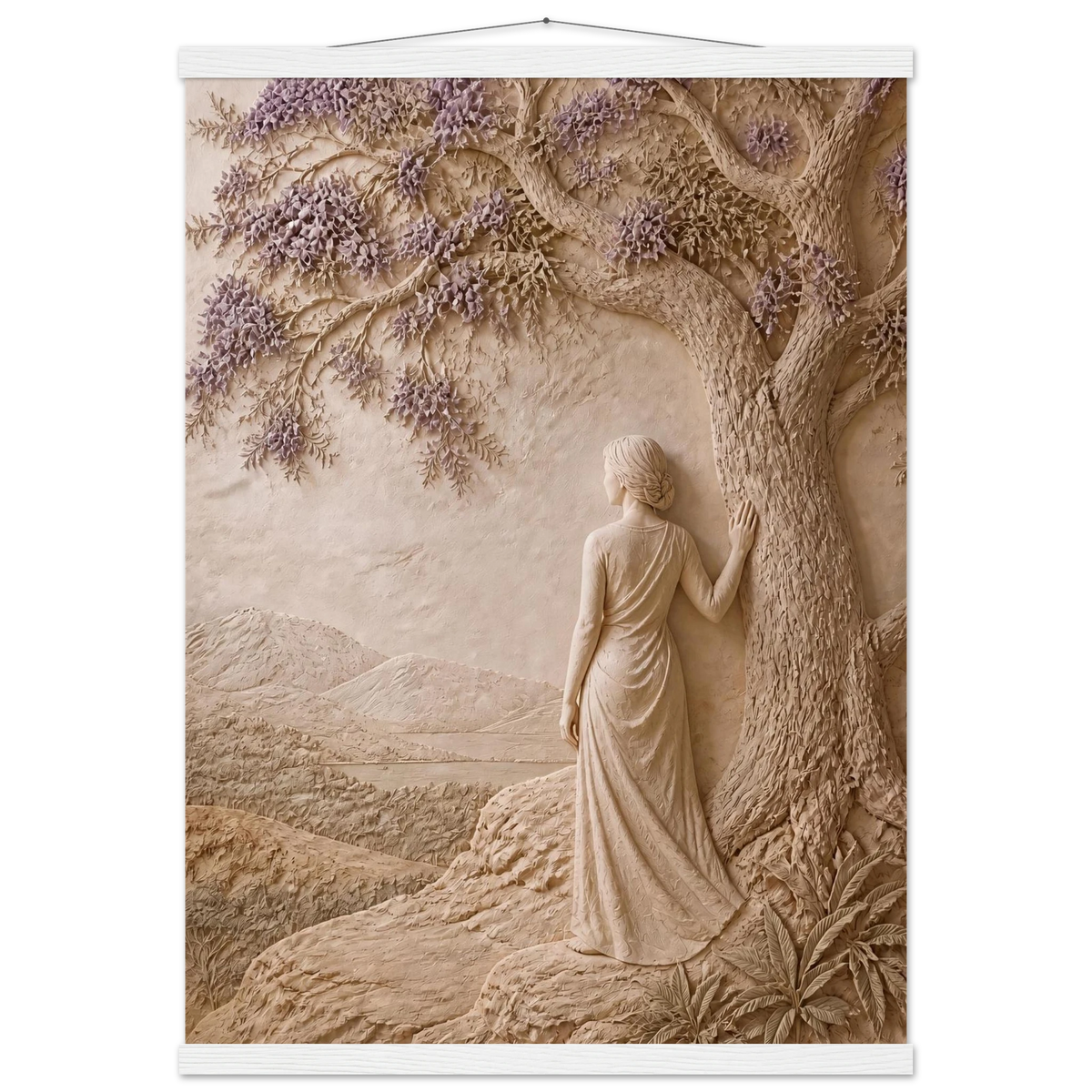 Old Friend: impasto, figure and companion tree. Fine art poster by The Light Stays.