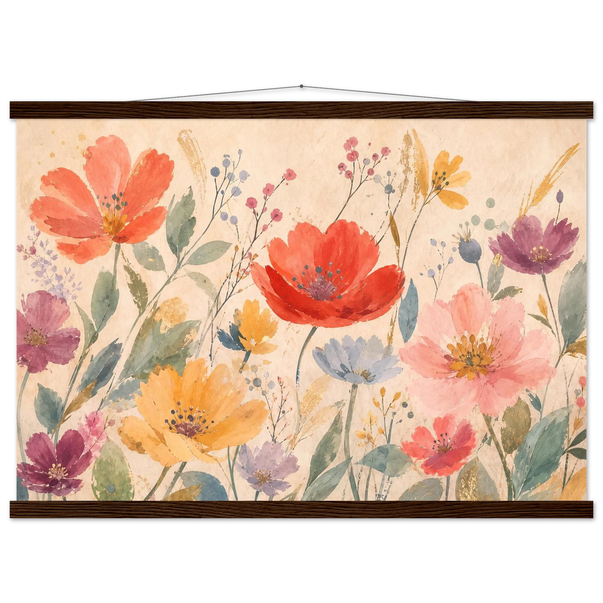 Floral Rhythm: flowers and botanical. Museum-quality fine art poster.