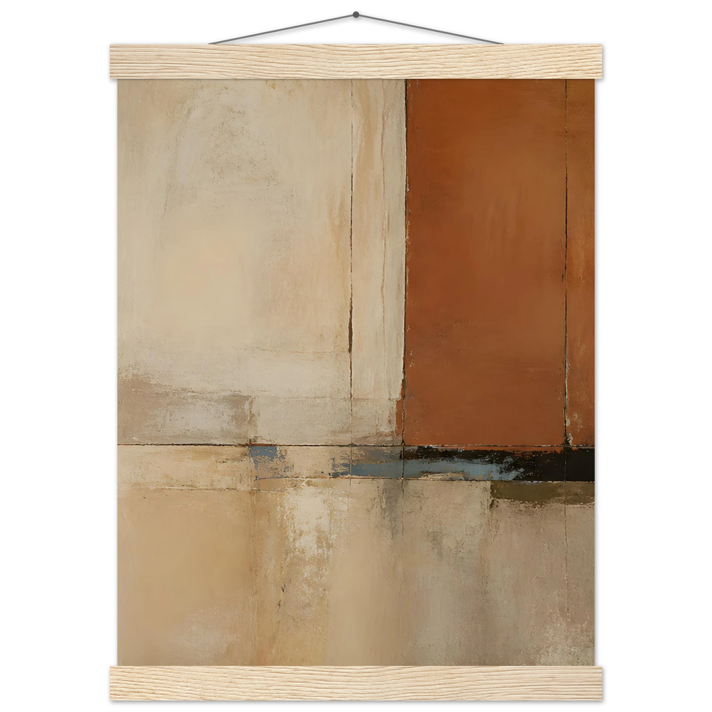 Terracotta Diptych, Panel I of II: two panels, terracotta and cream. Fine art poster.