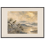 Golden Moon Bird, japanese art and japandi. Archival framed fine art print shown framed.