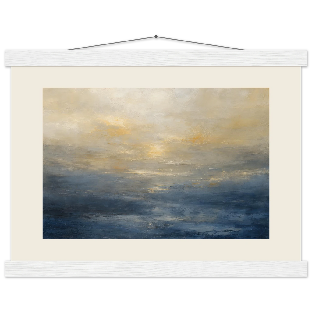 Golden Sea Mist: sea and coastal landscape. Fine art poster by The Light Stays.
