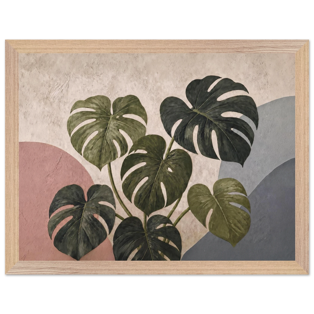 Monstera Sun: botanical and nature. Framed fine art print, alternate frame and size.
