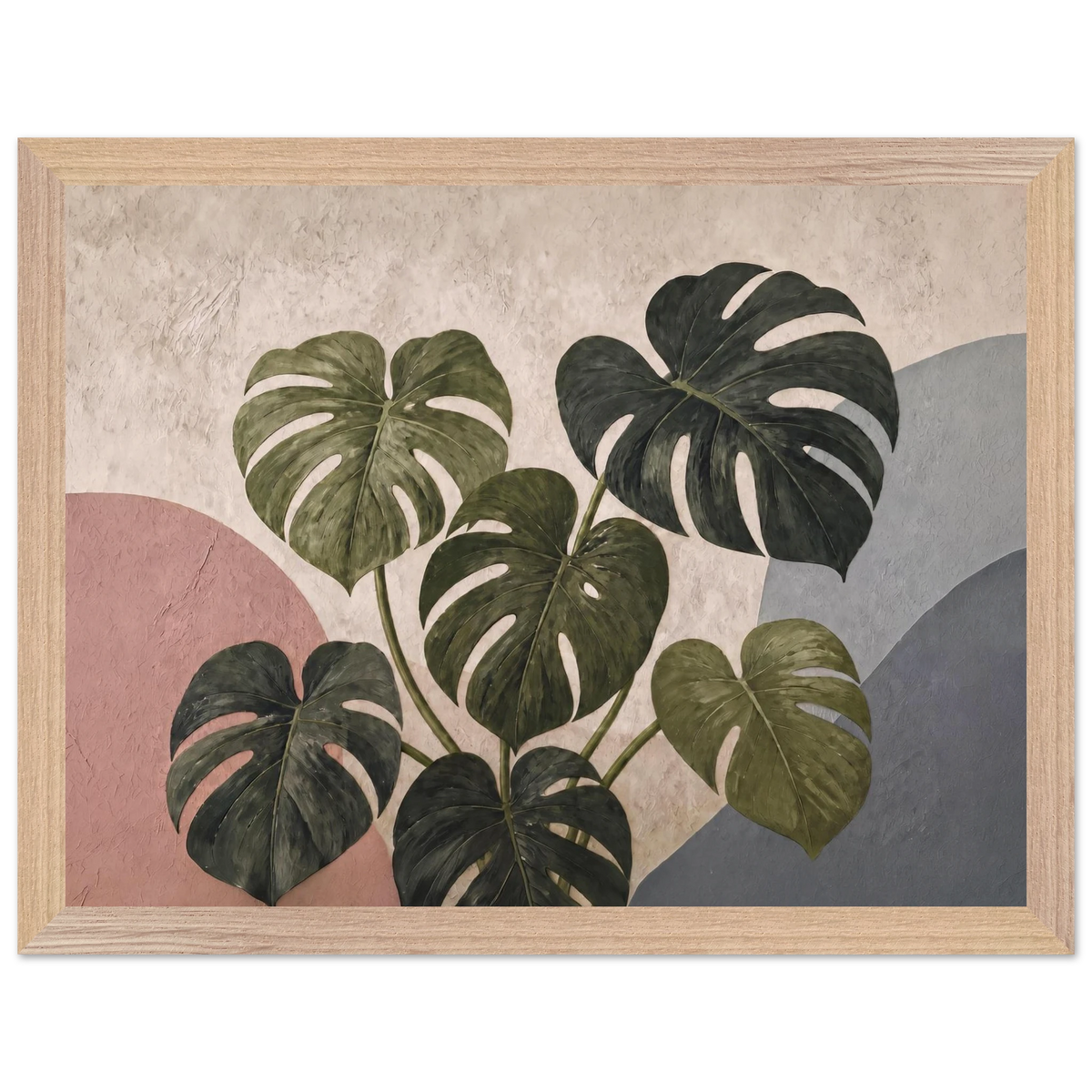 Monstera Sun: botanical and nature. Framed fine art print, alternate frame and size.