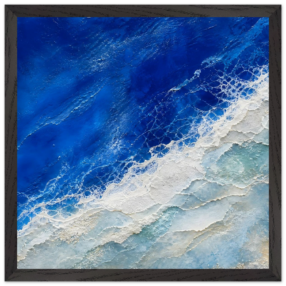 Cobalt Foam: abstract, cobalt and sea foam. Framed fine art print by The Light Stays.