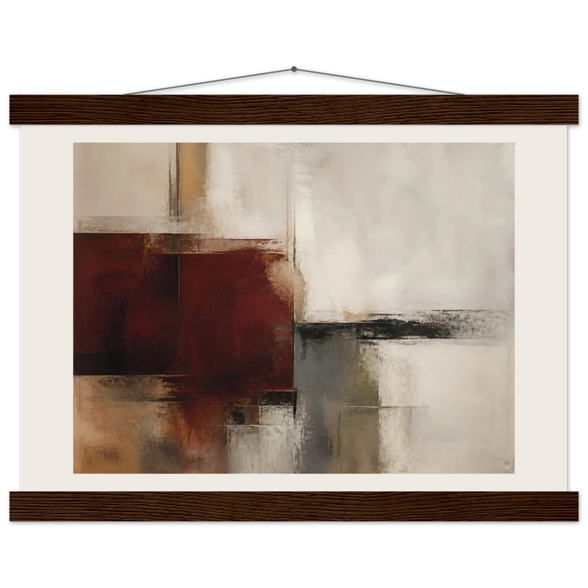 Deep Crimson: abstract, red and color field. Museum-quality fine art poster.