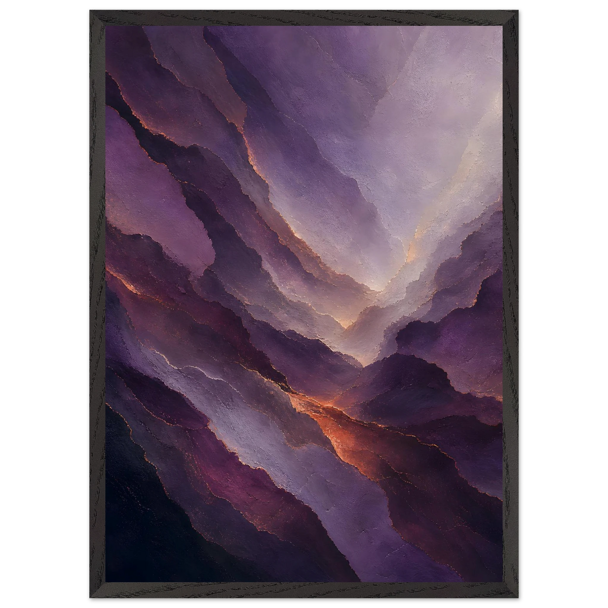 Violet Infinity: moon and night. Framed fine art print, alternate frame and size.