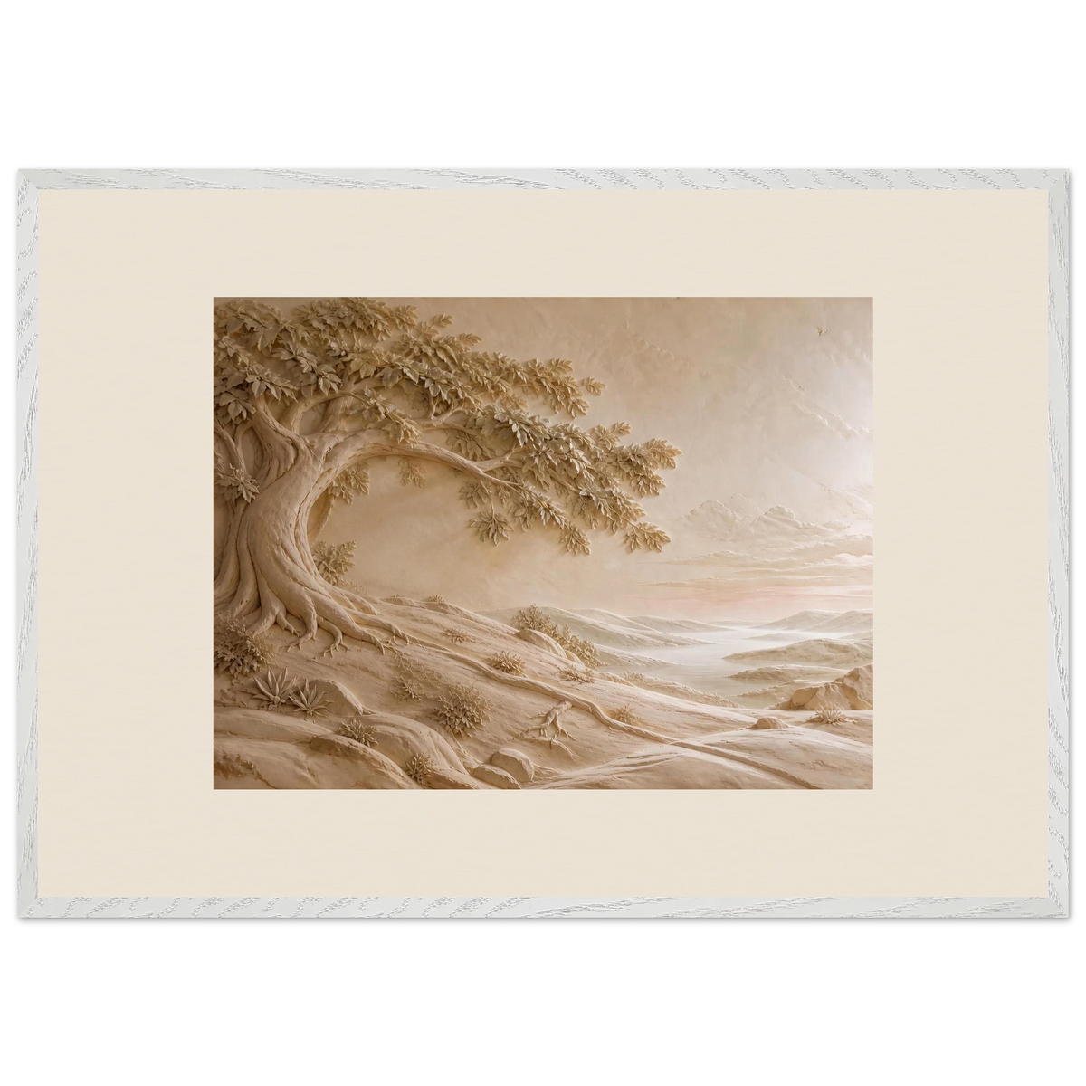 Sandstone Dawn: lumen and siena. Framed fine art print, alternate frame and size.
