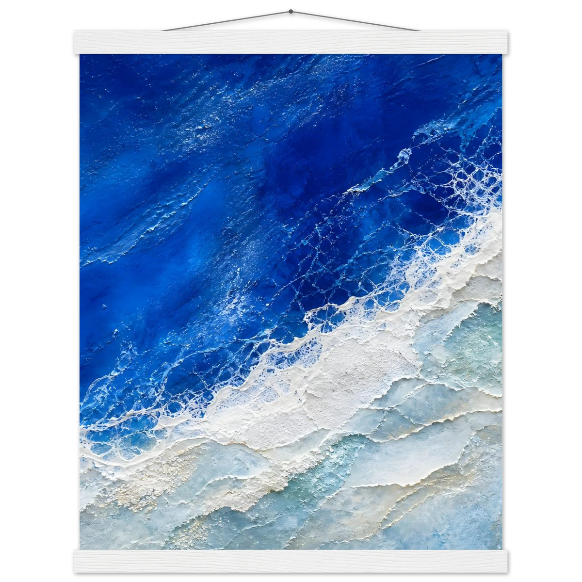 Cobalt Foam: abstract, cobalt and sea foam. Museum-quality fine art poster.