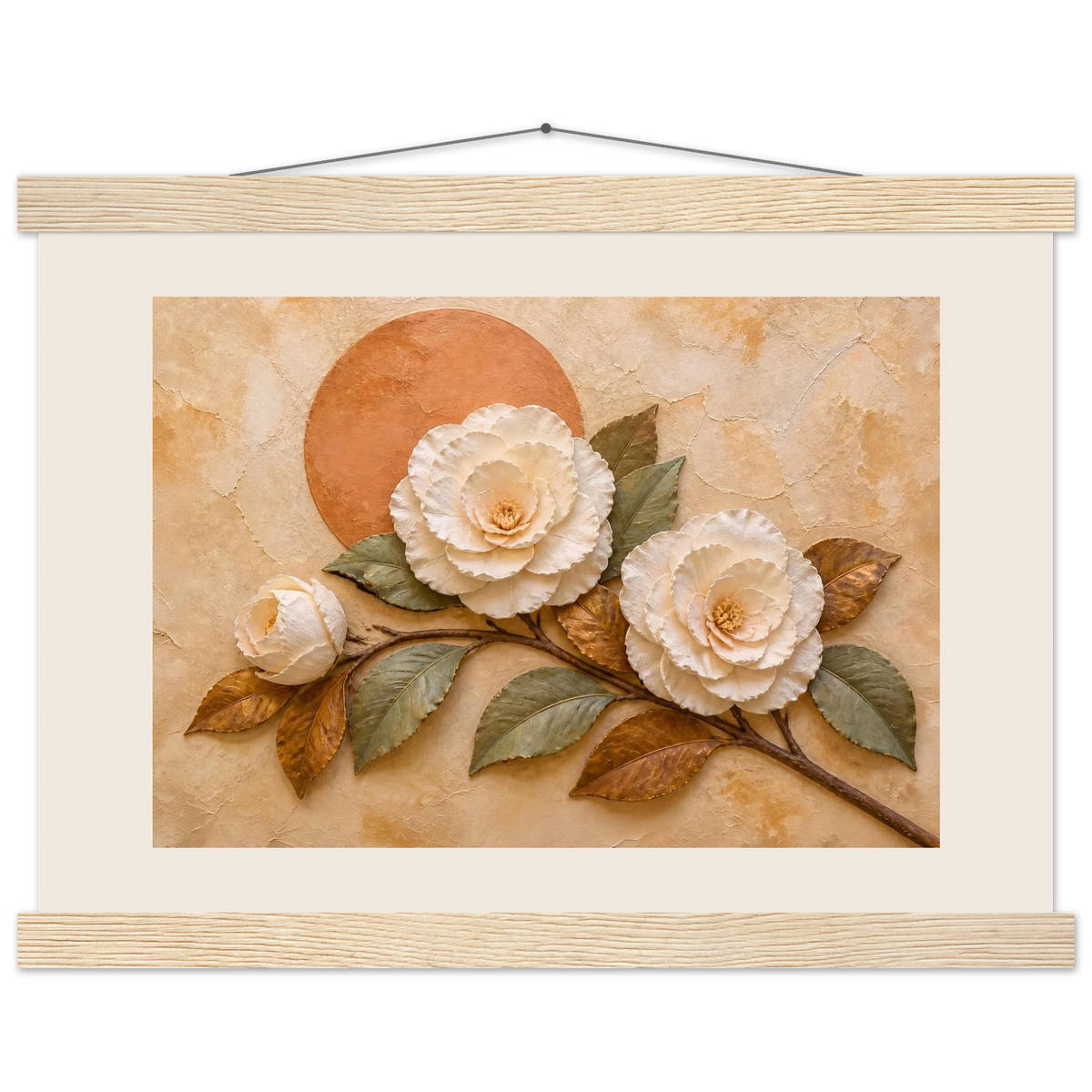 Camellia Eclipse: flowers and botanical. Fine art poster.