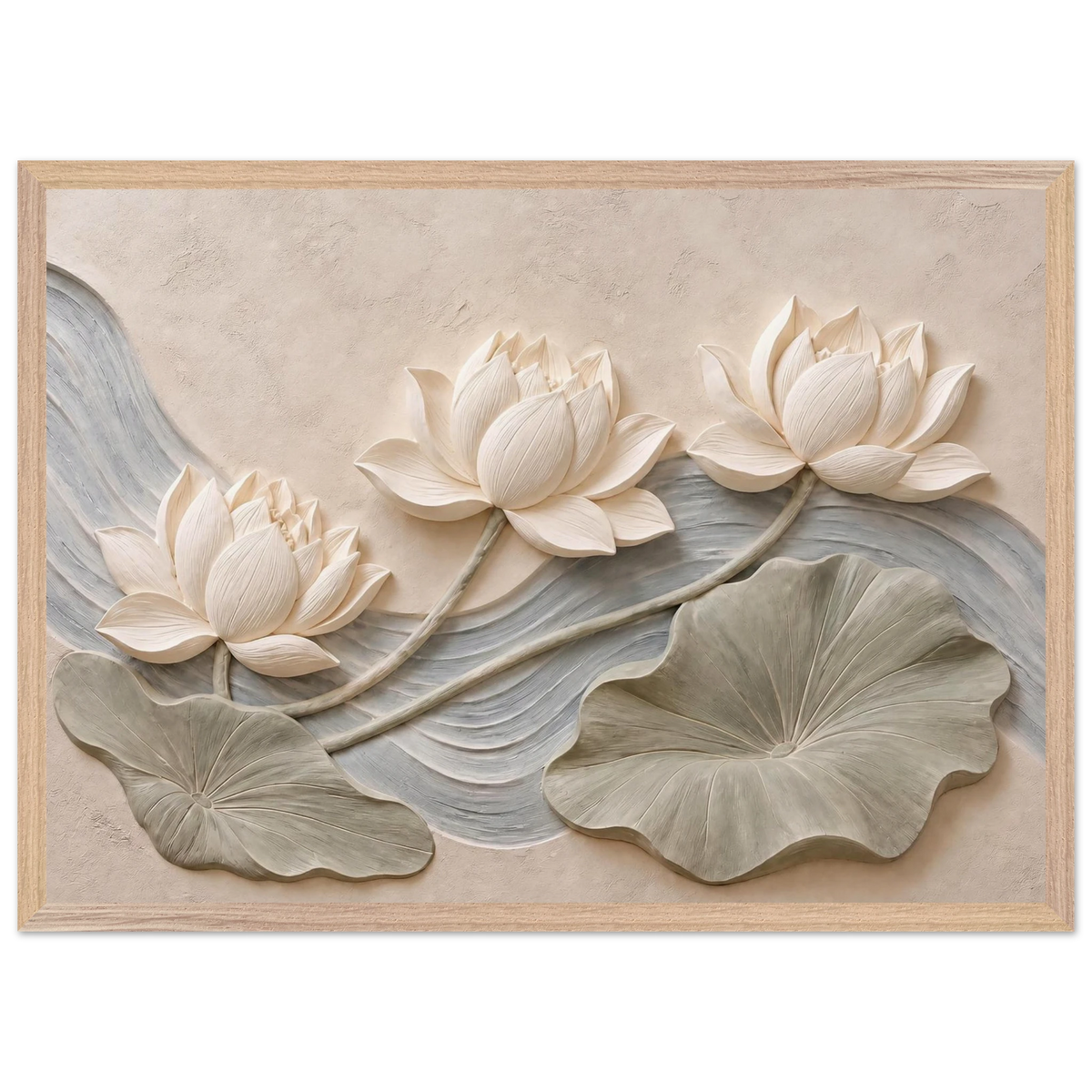 Lotus Current: flowers and botanical. Museum-quality framed fine art print.