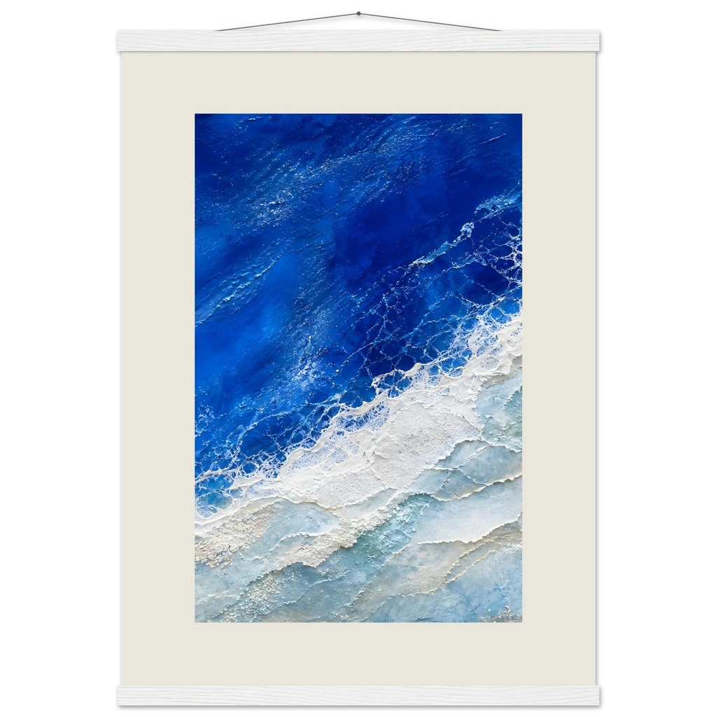 Cobalt Foam: abstract, cobalt and sea foam. Fine art poster by The Light Stays.