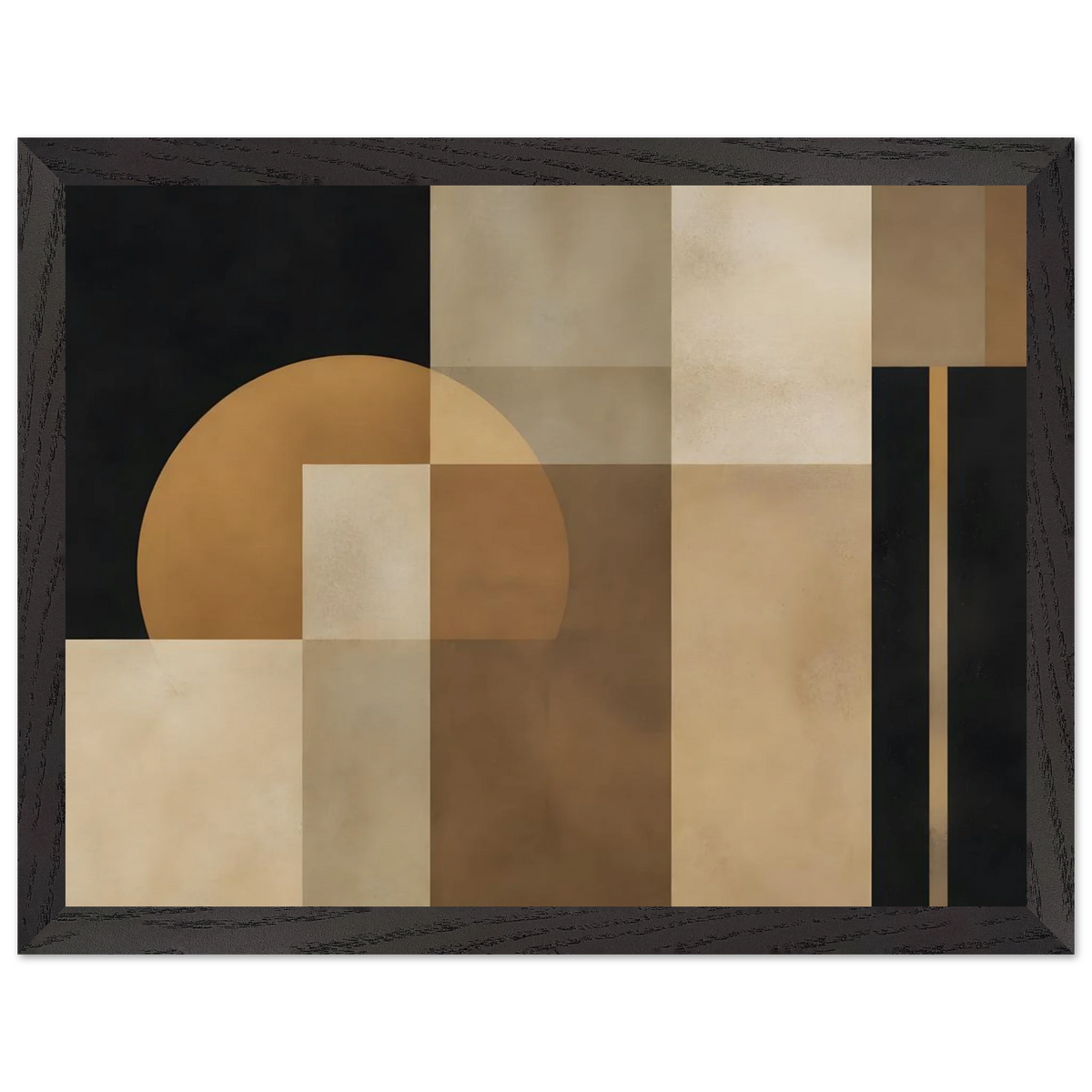 Bronze Architecture: geometric abstract, oxidized metal and texture. Museum-quality framed fine art print.