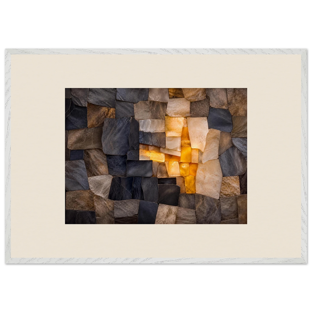 Citrine Seam: lumen and siena. Framed fine art print, alternate frame and size.