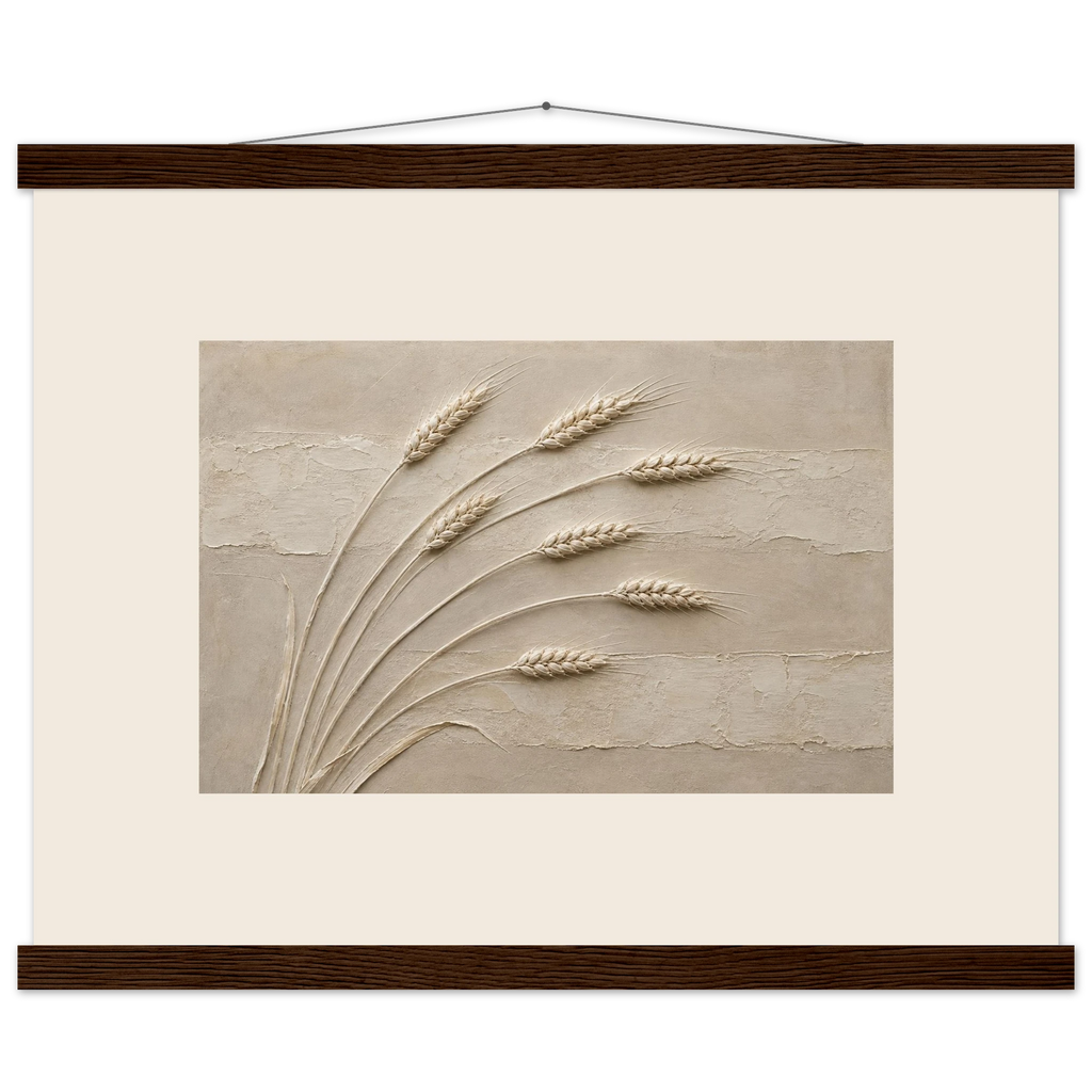 Wheat in Relief: faith, texture and botanical. Fine art poster by The Light Stays.