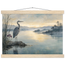 Heron at Dawn: japanese art and japandi. Fine art poster, alternate frame and size.
