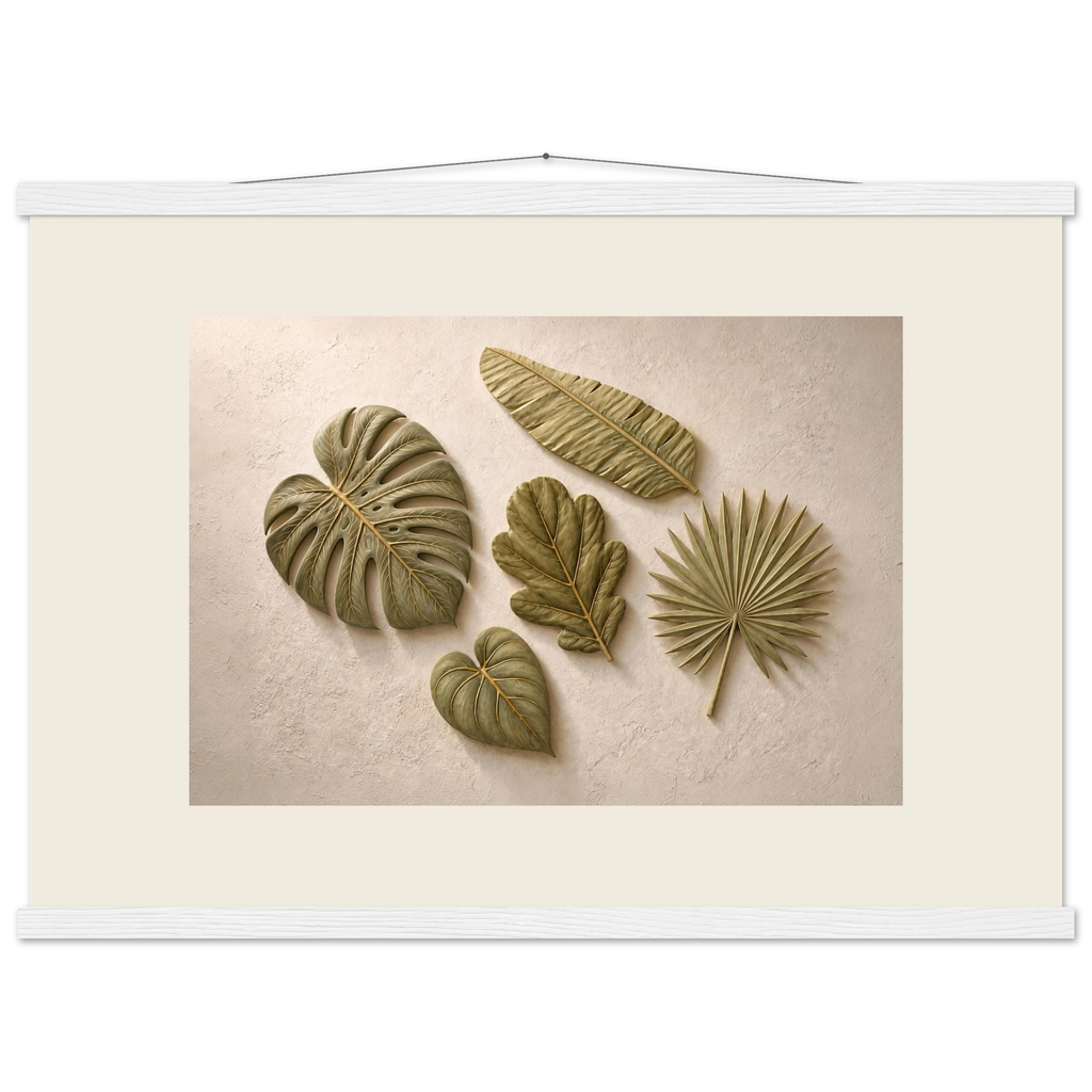 Green Constellation: botanical, green and loose rhythm. Museum-quality fine art poster.