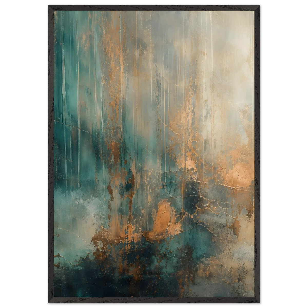 Copper Rain: abstract, texture and metallic tones. Framed fine art print by The Light Stays.