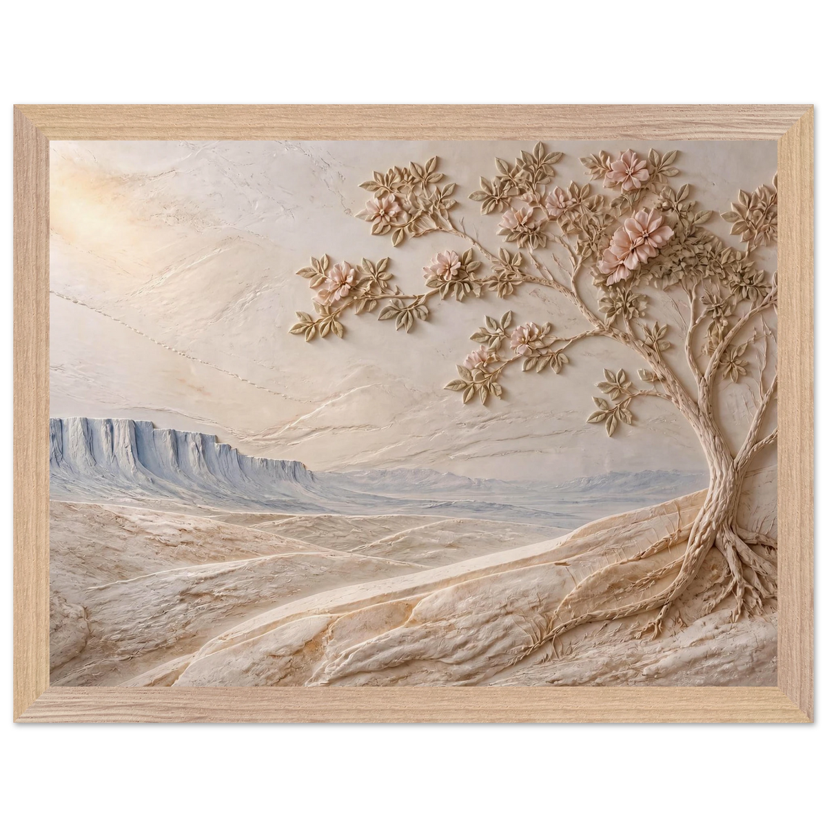 Cliffside Bloom: flowers and botanical. Framed fine art print, alternate frame and size.