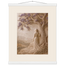 Old Friend: impasto, figure and companion tree. Museum-quality fine art poster.