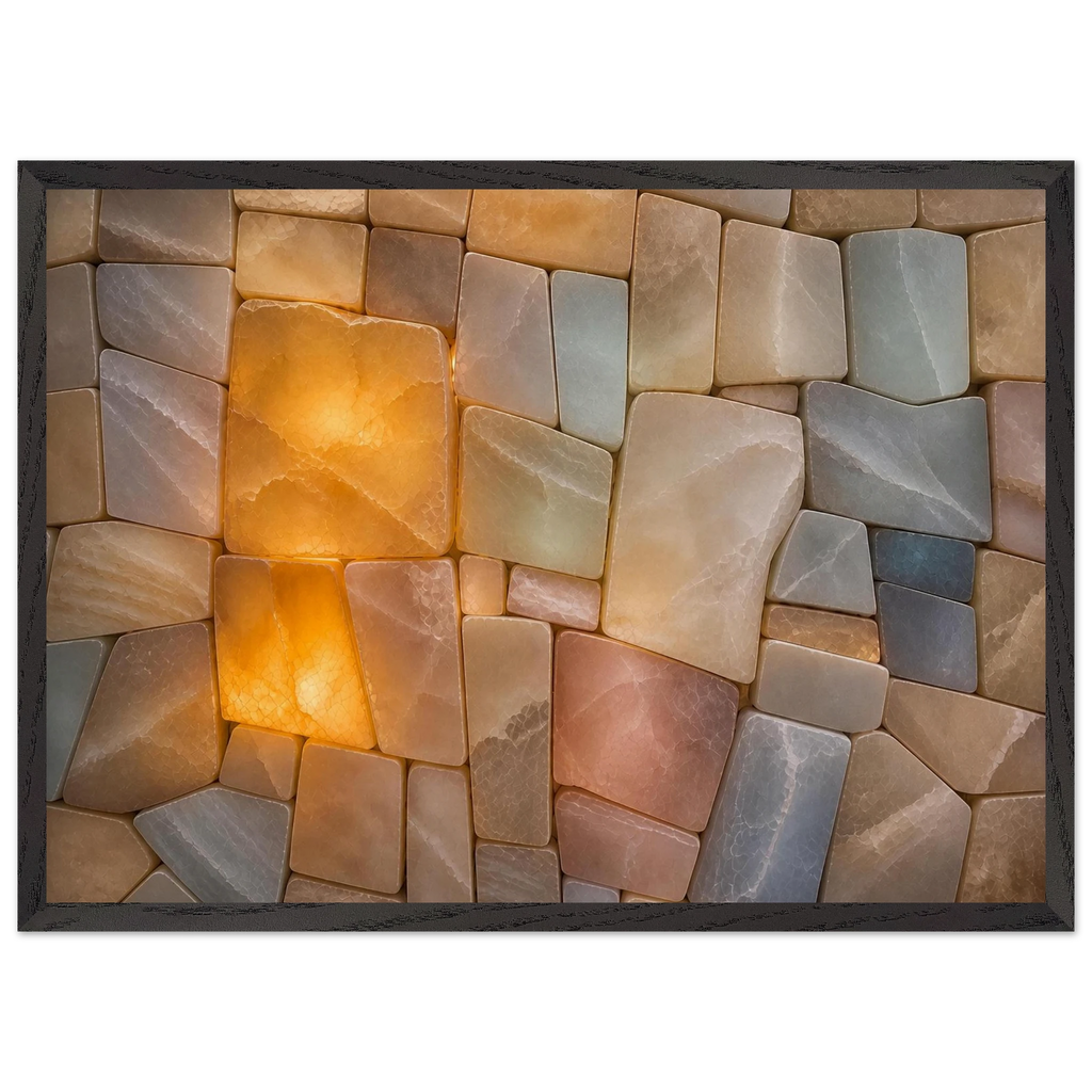 Stonelight: lumen and aura. Framed fine art print, alternate frame and size.