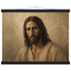 Pôster Kind Eyes com suporte de madeira, retrato sereno de Jesus em luz quente