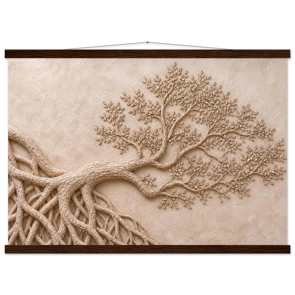 Root Lattice: petra and herbarium. Fine art poster, alternate frame and size.