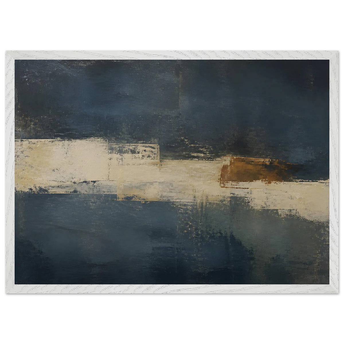 Ivory Crossing: abstract, ivory and serene lines. Museum-quality framed fine art print.