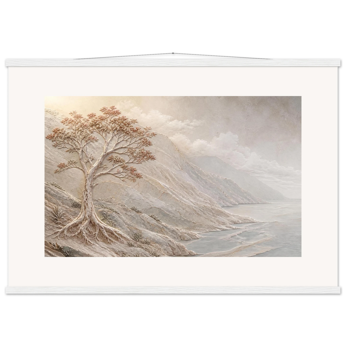 Coral Headland: sea and coastal landscape. Fine art poster, alternate frame and size.