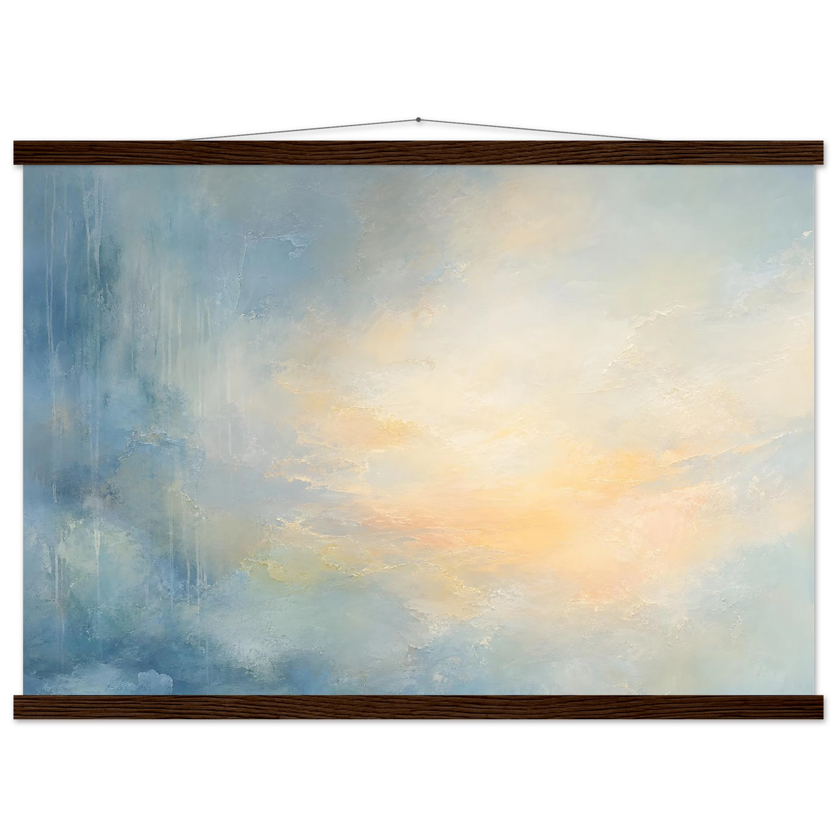 Dawn after Rain: sunrise, coastline and washed light. Museum-quality fine art poster.