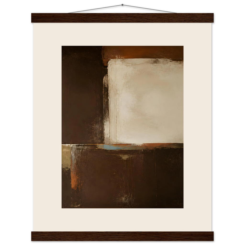 Terracotta Diptych, Panel II of II: two panels, terracotta and cream. Museum-quality fine art poster.