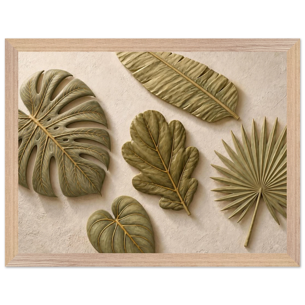 Green Constellation: botanical, green and loose rhythm. Museum-quality framed fine art print.