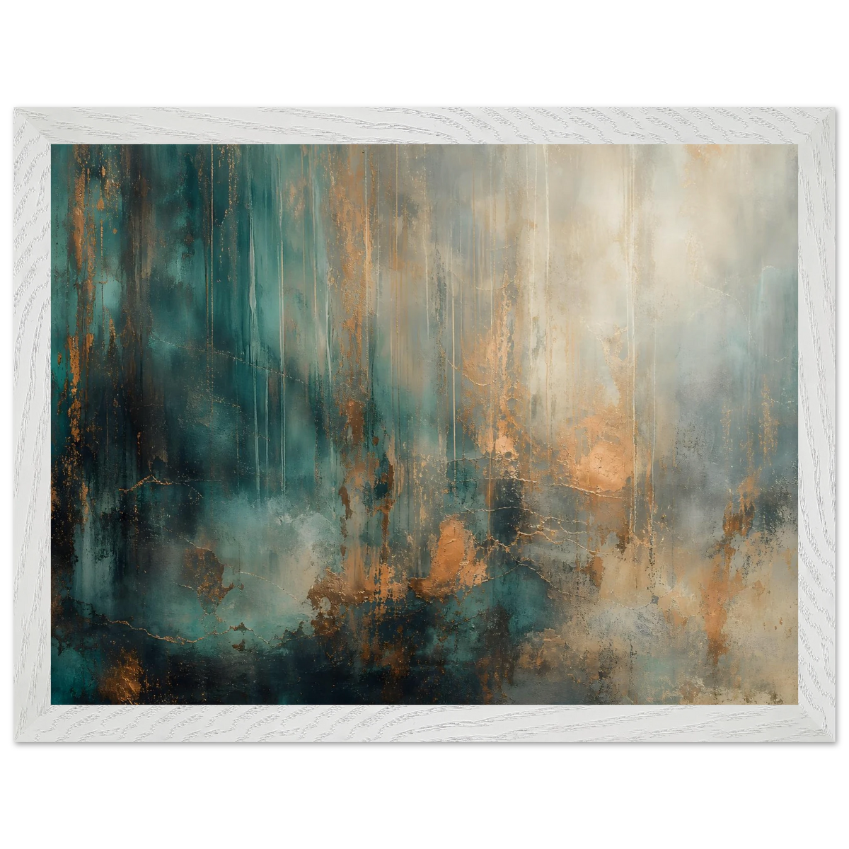 Copper Rain: abstract, texture and metallic tones. Framed fine art print by The Light Stays.