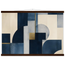 Blue Architecture: geometric abstract, blue and cream. Fine art poster, alternate frame and size.