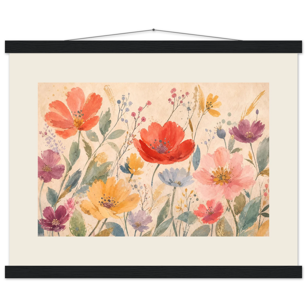 Floral Rhythm: flowers and botanical. Museum-quality fine art poster.