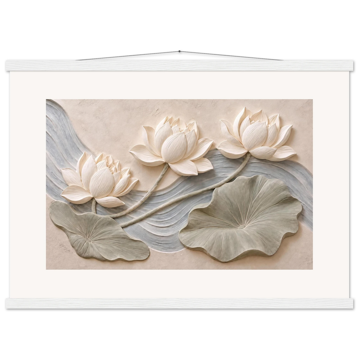 Lotus Current: flowers and botanical. Museum-quality fine art poster.