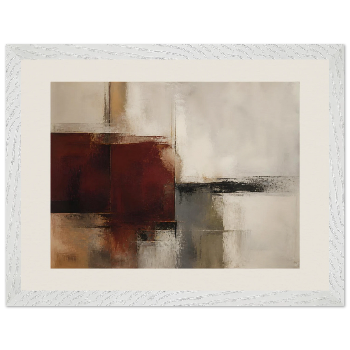Deep Crimson: abstract, red and color field. Framed fine art print, alternate frame and size.