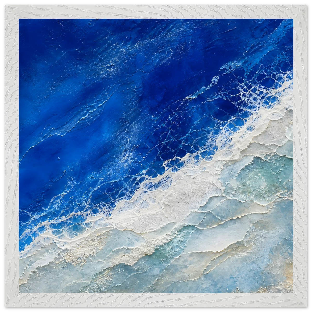 Cobalt Foam: abstract, cobalt and sea foam. Framed fine art print by The Light Stays.