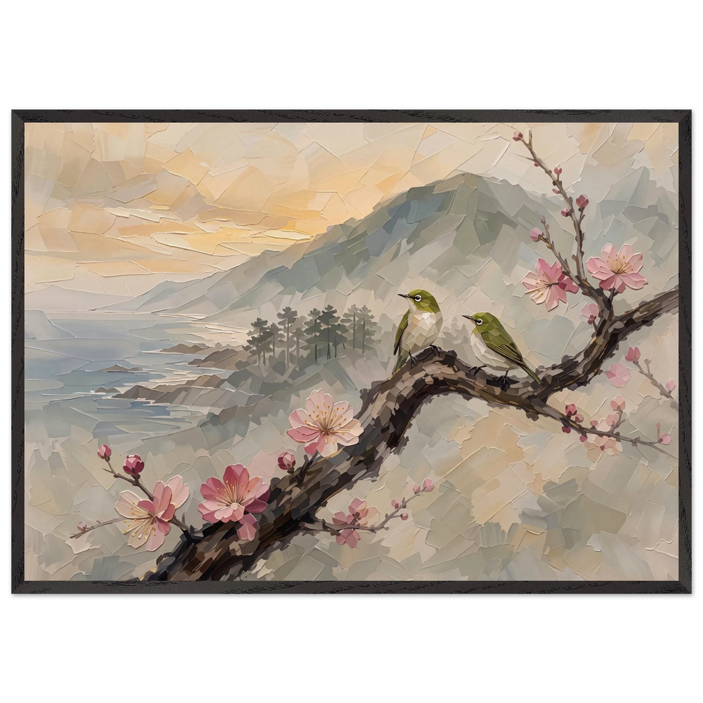 Par na Ameixeira, quadro japandi emoldurado da The Light Stays.