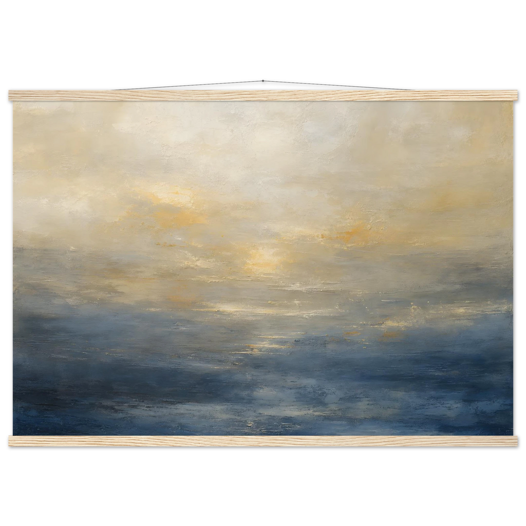 Golden Sea Mist: sea and coastal landscape. Fine art poster by The Light Stays.