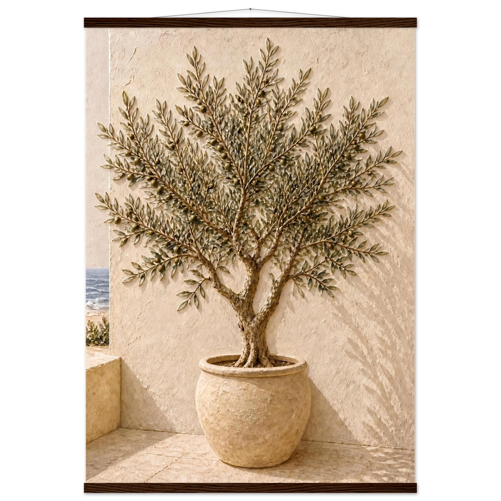 Olive Terrace: landscape and sun. Fine art poster by The Light Stays.