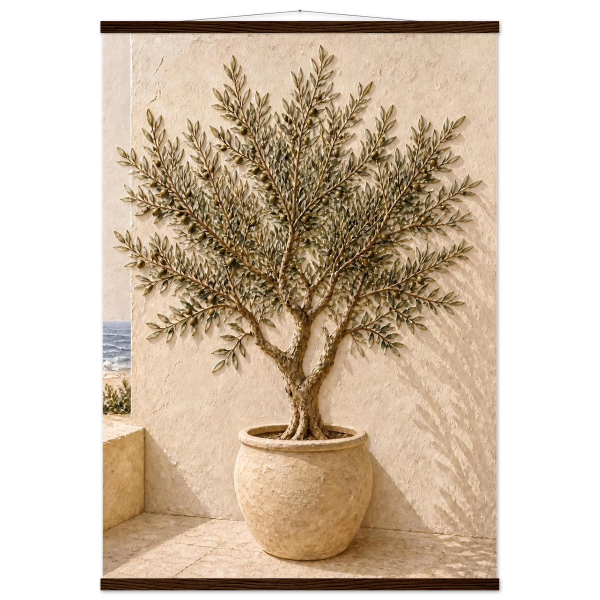 Olive Terrace: landscape and sun. Fine art poster by The Light Stays.
