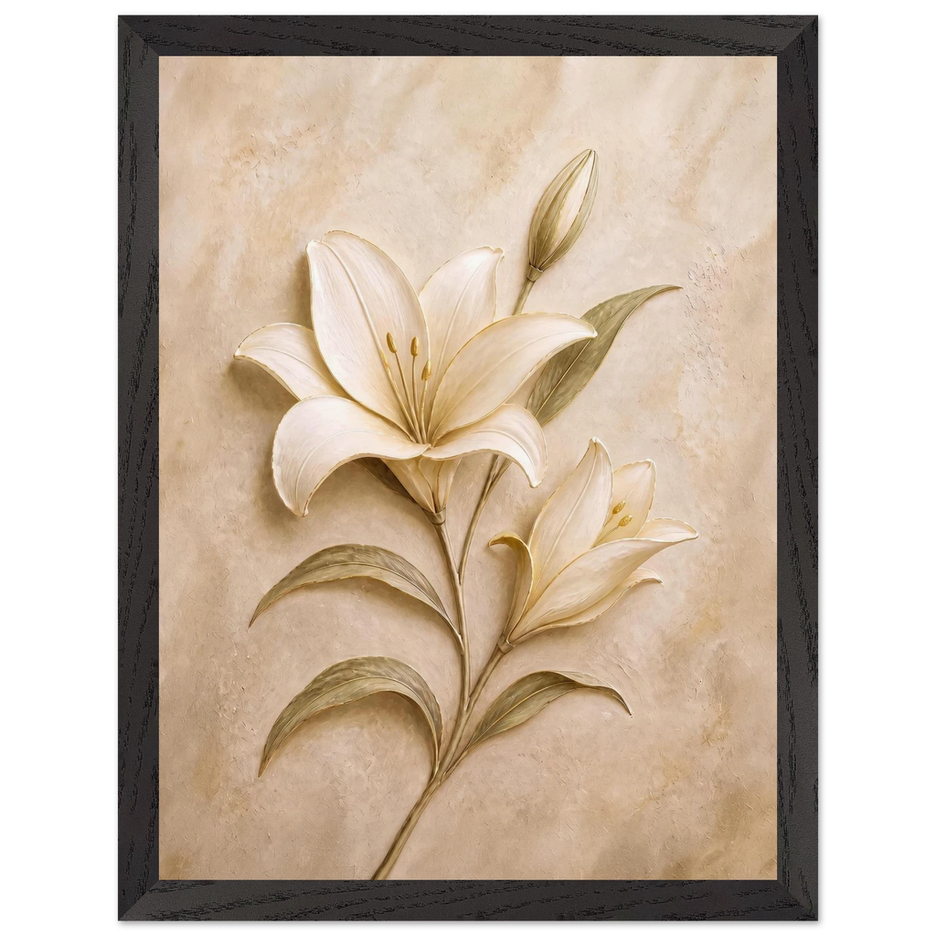 Alabaster Lily: flowers and botanical. Framed fine art print by The Light Stays.