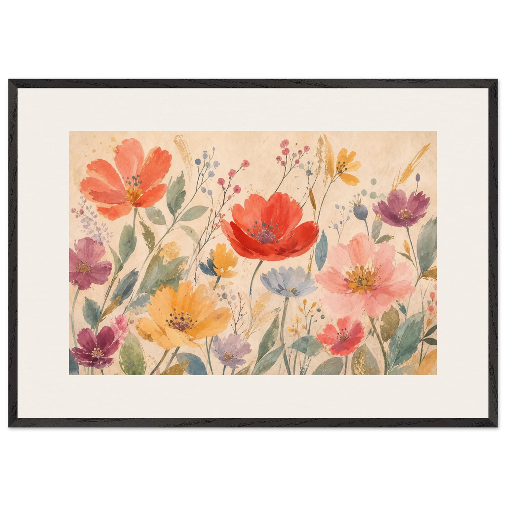 Floral Rhythm: flowers and botanical. Museum-quality framed fine art print.