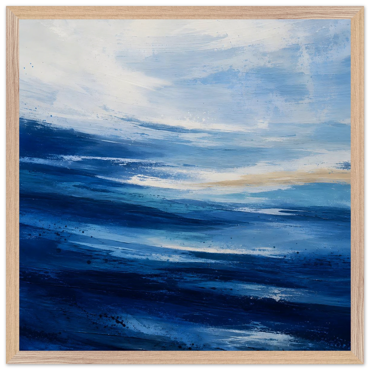 Atlantic Blue: coastline, ocean and texture. Framed fine art print by The Light Stays.