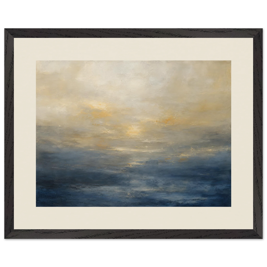 Golden Sea Mist, sea and coastal landscape. Archival framed fine art print shown framed.