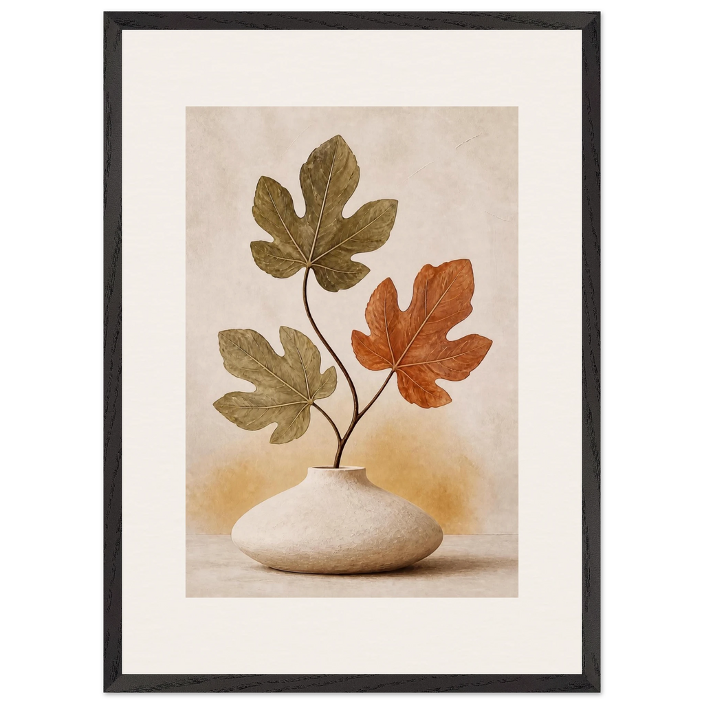 Fig Season: mediterranean and earth tones. Framed fine art print, alternate frame and size.