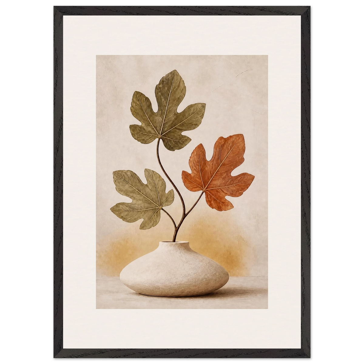 Fig Season: mediterranean and earth tones. Framed fine art print, alternate frame and size.