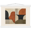 Compass and Clay, geometric abstract, clay and curves. Archival fine art poster shown framed.