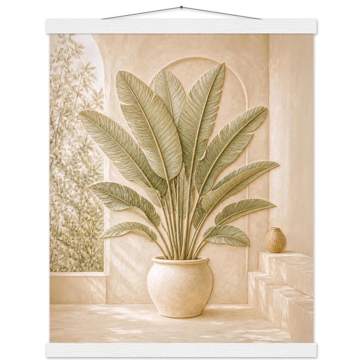 Courtyard Noon: landscape and sun. Museum-quality fine art poster.